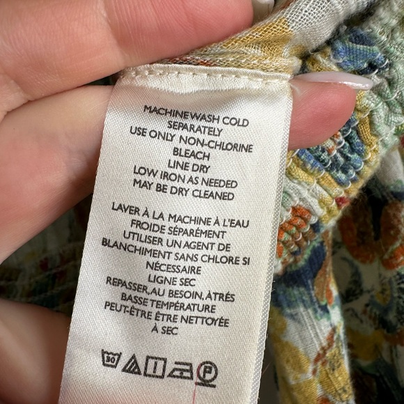 NWT BY ANTHROPOLOGIE SIZE S Twist Crop BLOUSE BALLOON SLEEVE BOHO floral - Picture 5 of 6